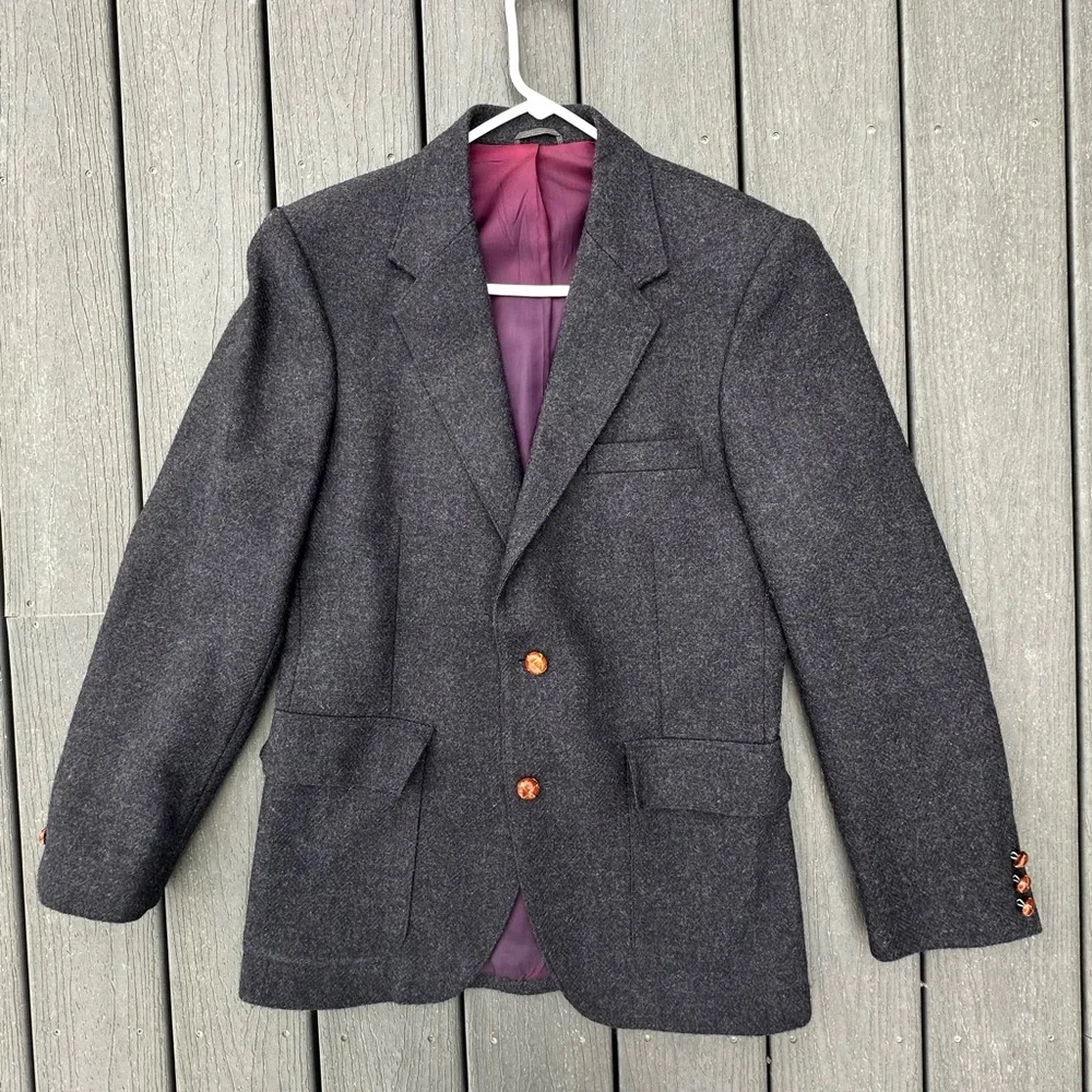 WFF BY FARAH Gray Sport Coat 100% Wool